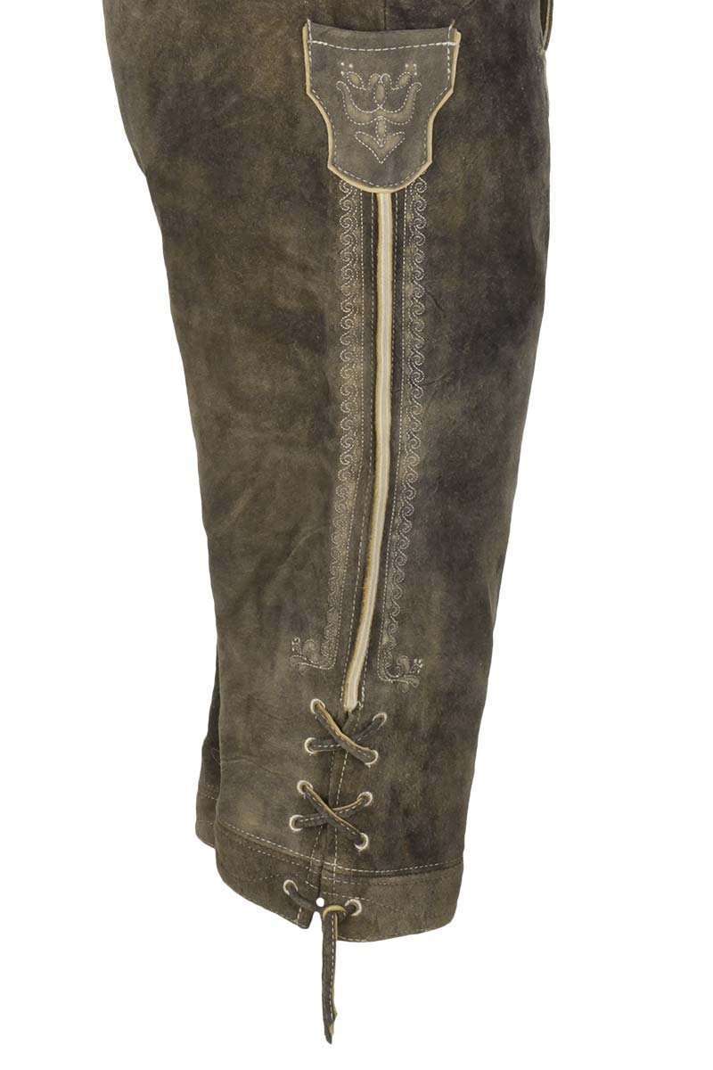 Kniebundlederhose mit Stegtrger Wildbock Antik dunkelbraun Bild 2
