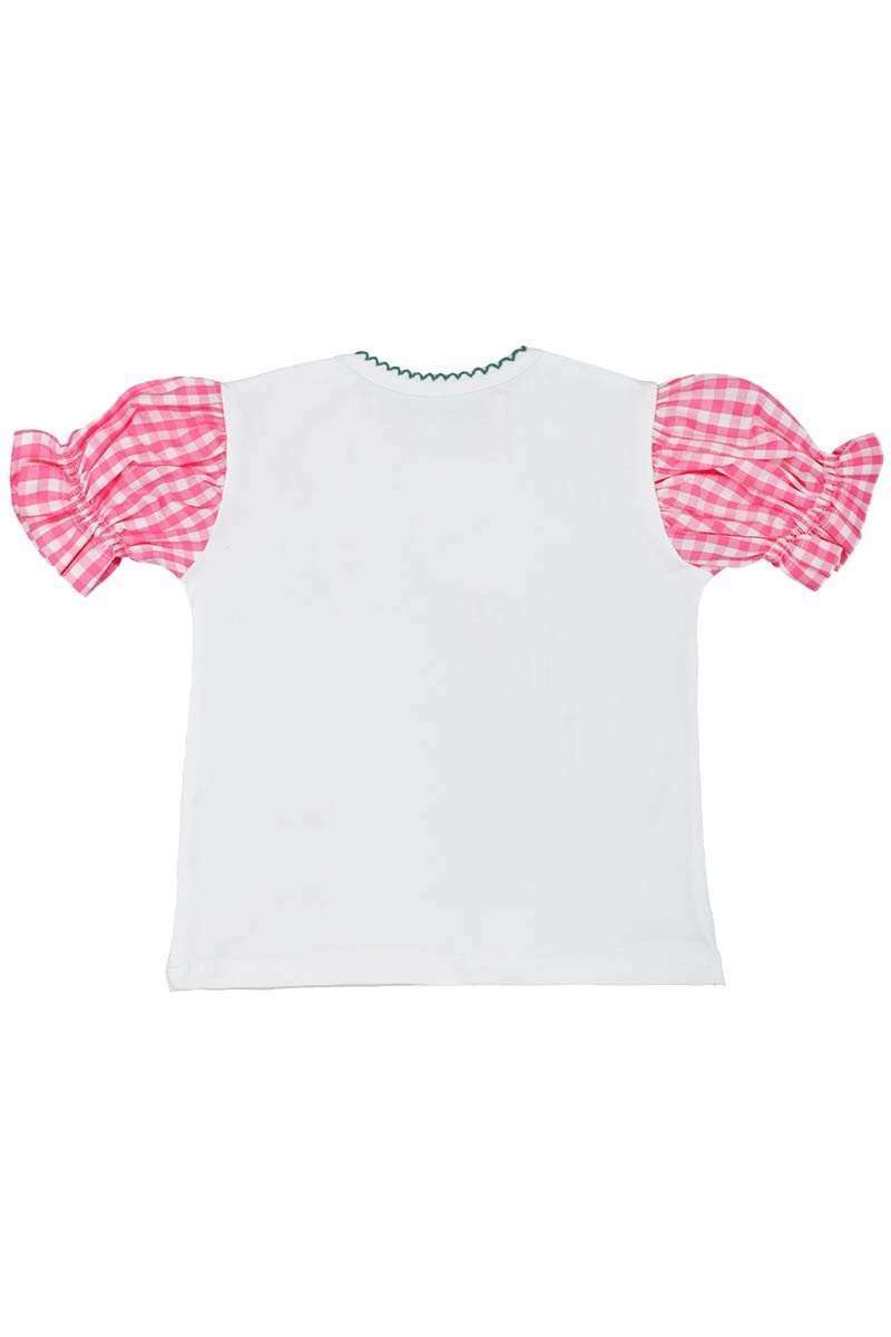 Mdchen T-Shirt im Lederhosenlook 'Alpenmadl' rosa wei Bild 2