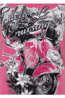 Damen T-Shirt 'Edelwei cruising' Vespa pink