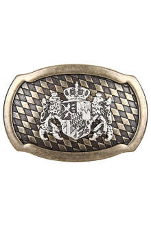 Herren Trachtengrtel olivbraun bayrischem Wappen altmessing
