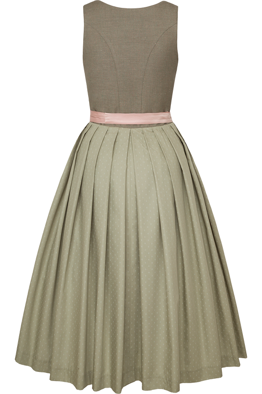 Leinendirndl lang mit floralem Muster