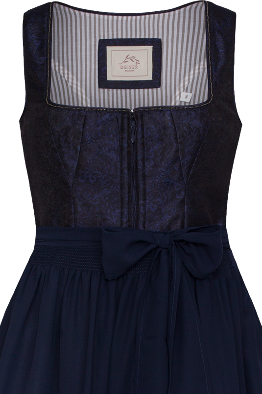 Damen Dirndl lang Trachten Deiser DK262-1005 BABSI/95 in 1405-MARINE - Vorderansicht Detail oben
