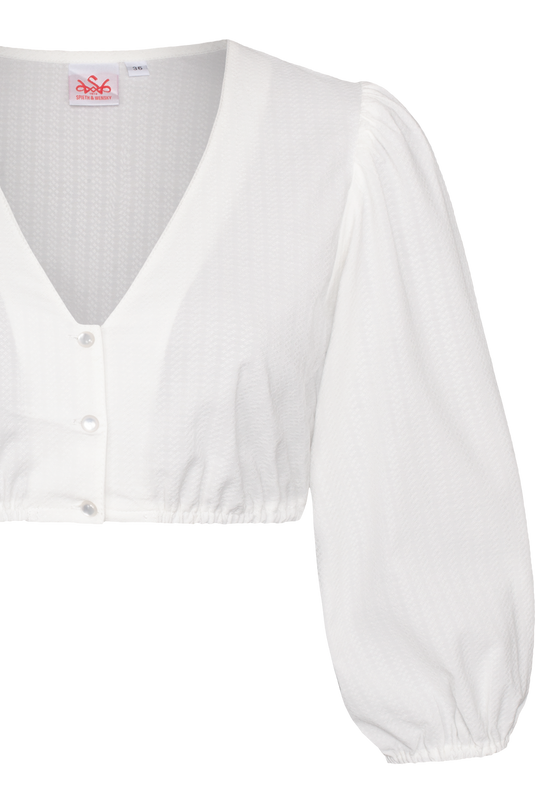 Damen Dirndlbluse mit Streifenstruktur Spieth & Wensky KADETT in OFFWHITE - Detailansicht