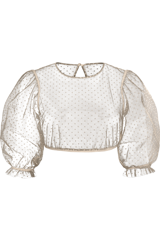 Damen Dirndlbluse transparent Spieth & Wensky KAKTUS in BEIGE - Vorderansicht