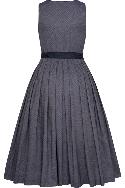 Damen Dirndl lang Hammerschmid KOFLERSEE 262-2076/70 in 49-BLAU-GEMUSTERT - Rückansicht