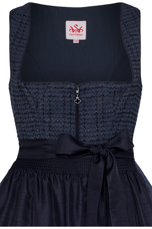 Damen Midi Dirndl Spieth & Wensky KOBRA/70 in DUNKELBLAU - Vorderansicht Detail