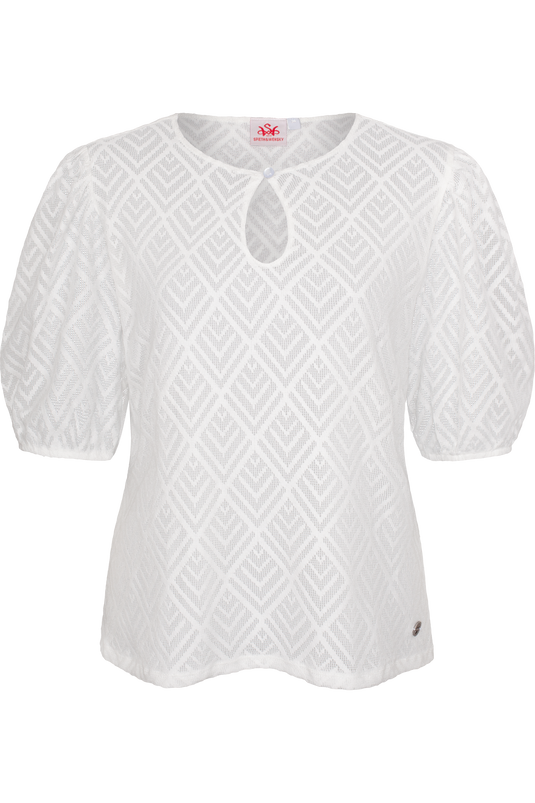 Damen Trachtenbluse mit Puffärmel Spieth & Wensky KEA in OFFWHITE - Vorderansicht