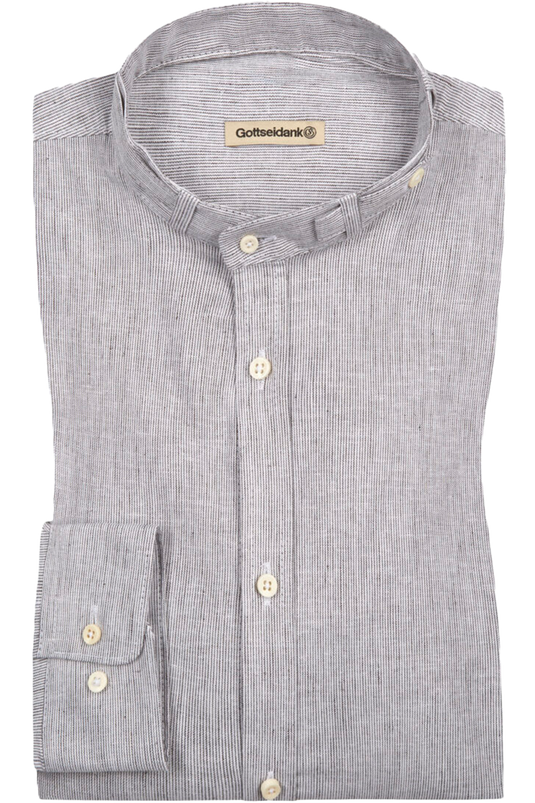 Herren Trachtenhemd gestreift mit Stehkragen