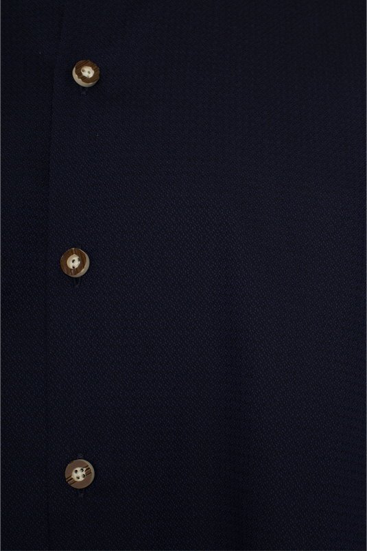 Herren Trachtenhemd Gweih & Silk ALPSEE 03/202 in NAVY - Vorderansicht Detail