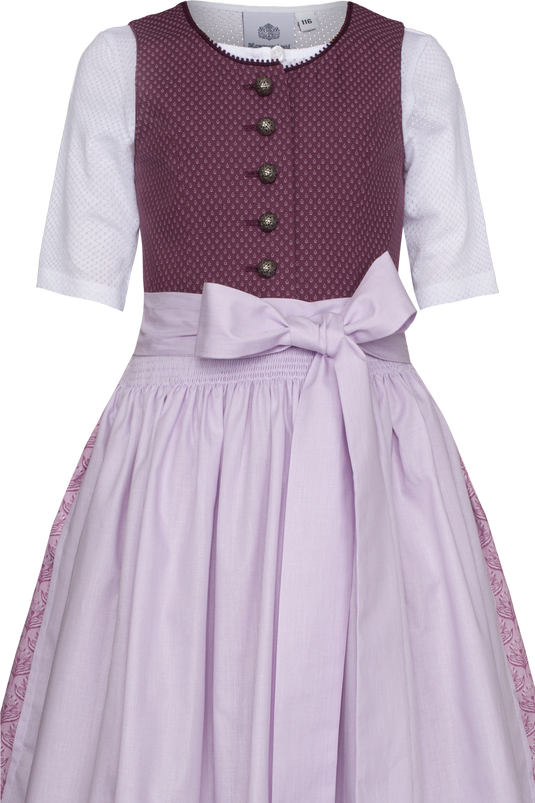 Kinder Dirndl mit Bluse Hammerschmid BERGSEE 262-6001 in 34-BEERE - Vorderansicht Detail oben