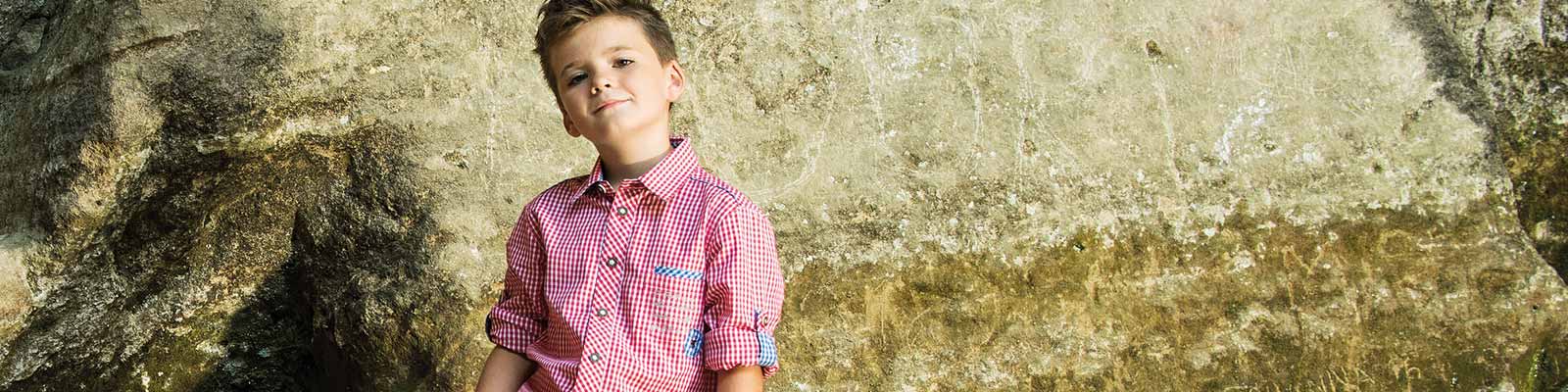 ISAR Trachten Kinder Trachtenhemd Martin Grün Kariertes Hemd für Jungen Zu Lederhose Oder Jeans an Oktoberfest Oder Kirchweih 