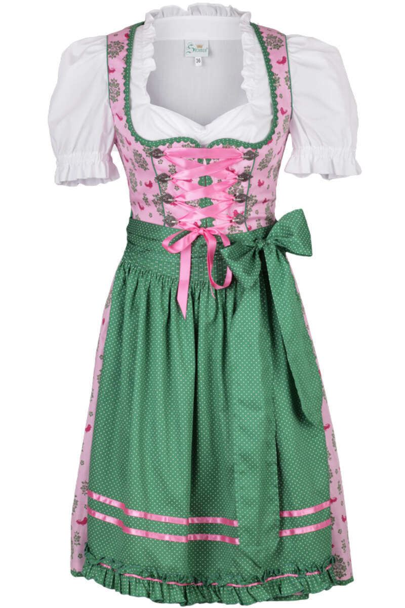 kurzes Dirndl rosa-grn 'Claudia'