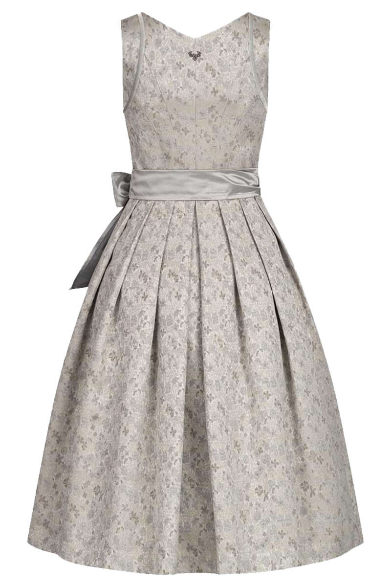 Dirndl herzfrmiger Ausschnitt Blumenmuster silber Bild 2