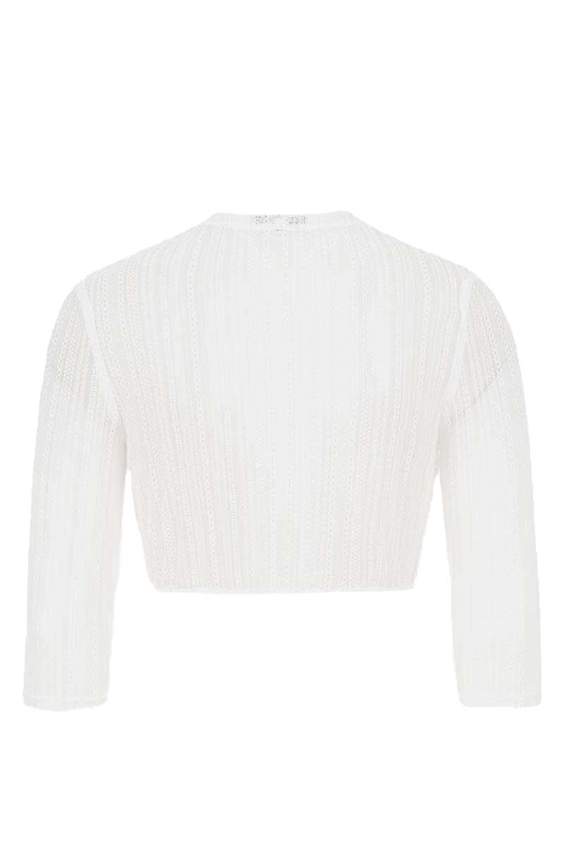 Dirndlbluse aus Spitze mit halblangen rmeln Wei Bild 2