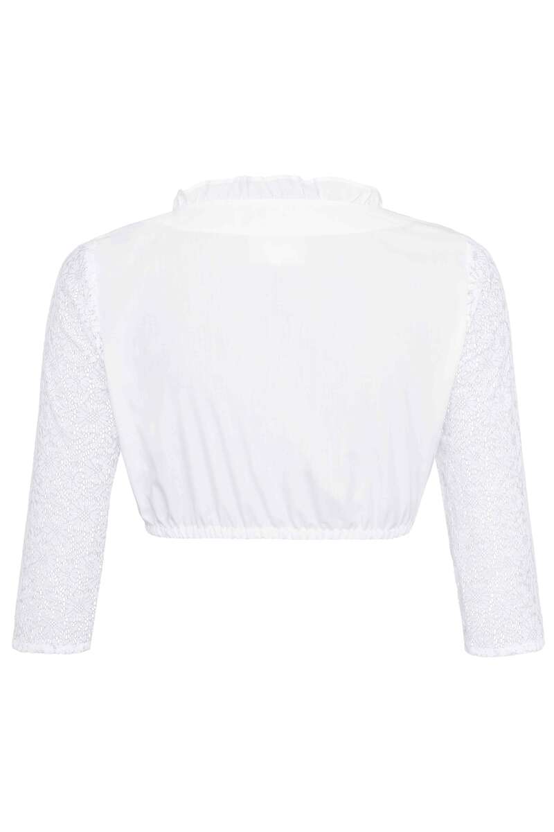 Dirndlbluse mit Spitzeanarm Dreiviertel wei Bild 2