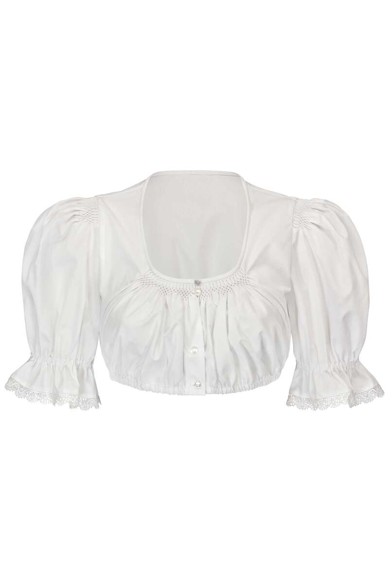 Dirndlbluse mit halblangen rmeln wei