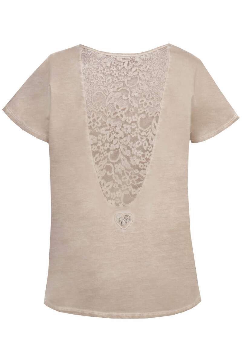 rmelloses Damen Trachten Shirt 'Almbusserl' taupe Bild 2