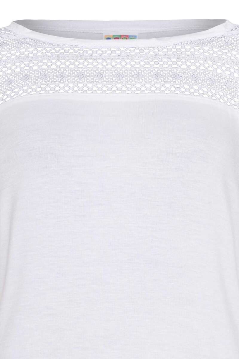 Trachtenshirt Stretch mit Spitze wei Bild 2