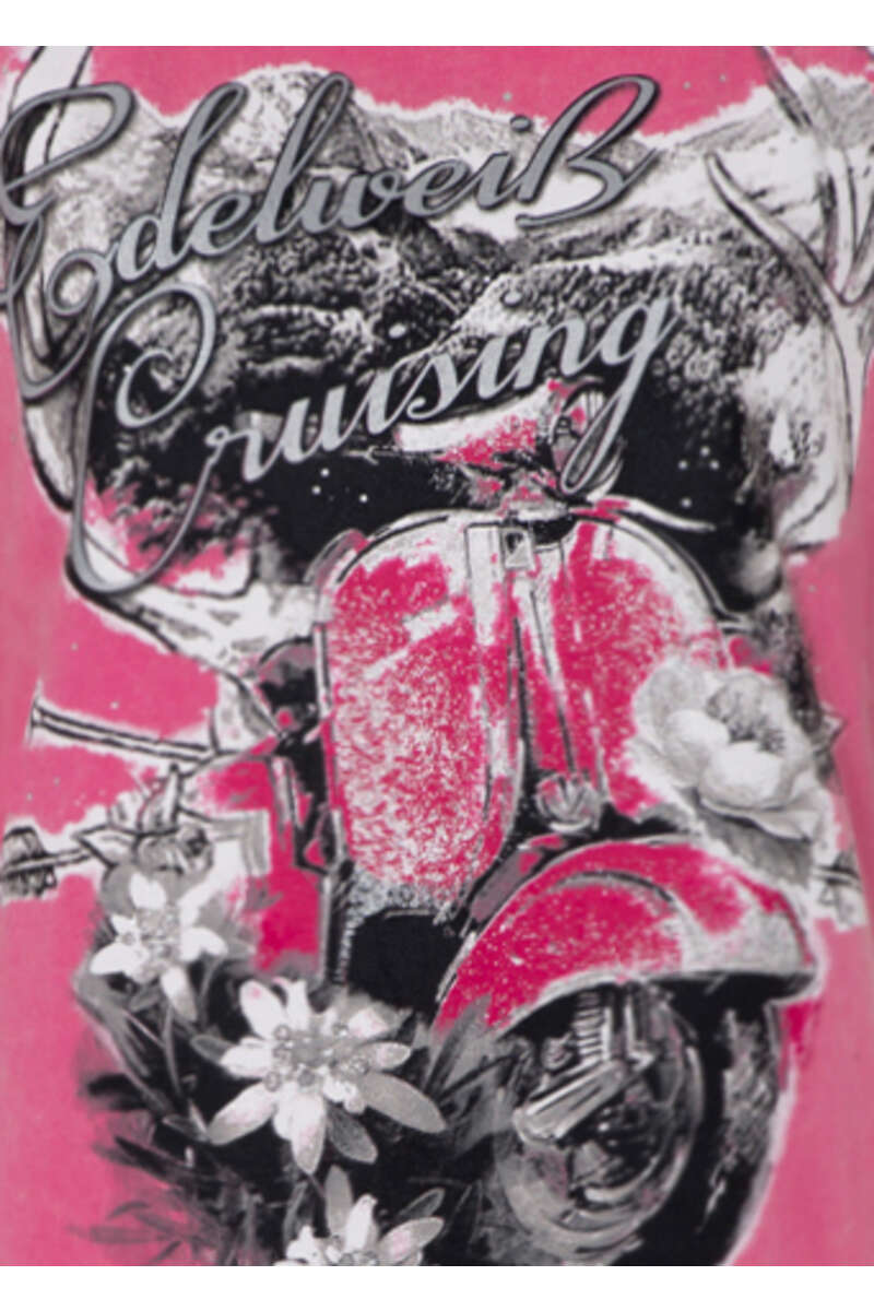 Damen T-Shirt 'Edelwei cruising' Vespa pink Bild 2