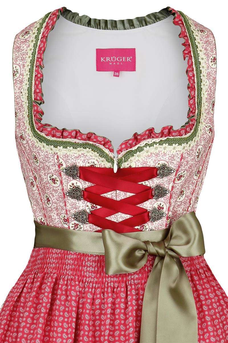 Blumen Dirndl kurz grn rosa Bild 2