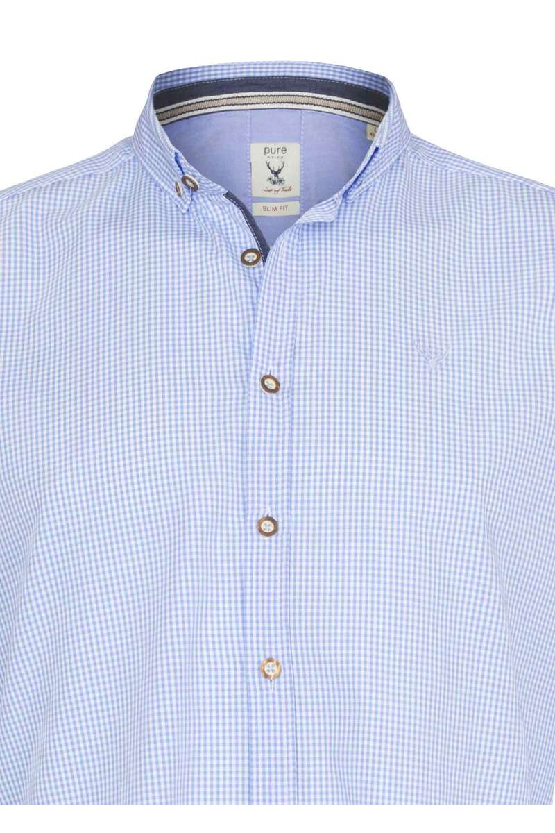 Trachtenhemd kariert Slim fit hellblau Bild 2