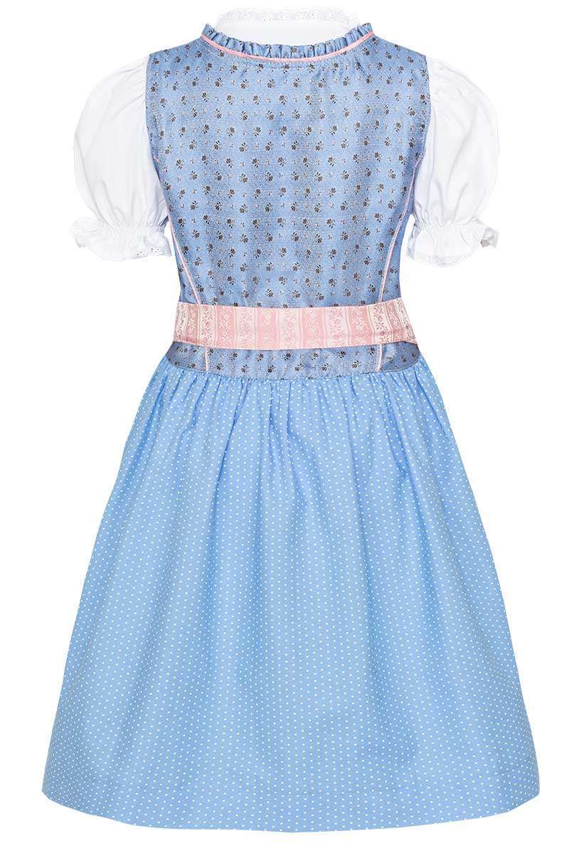 Kinderdirndl mit Bluse hellblau rosa Bild 2