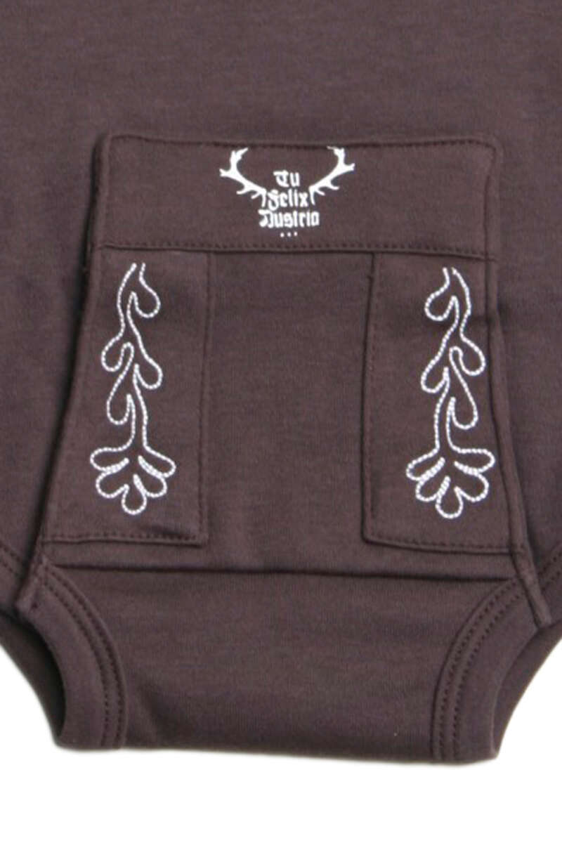 Babybody braun 'Meine erste Lederhose' Bild 2