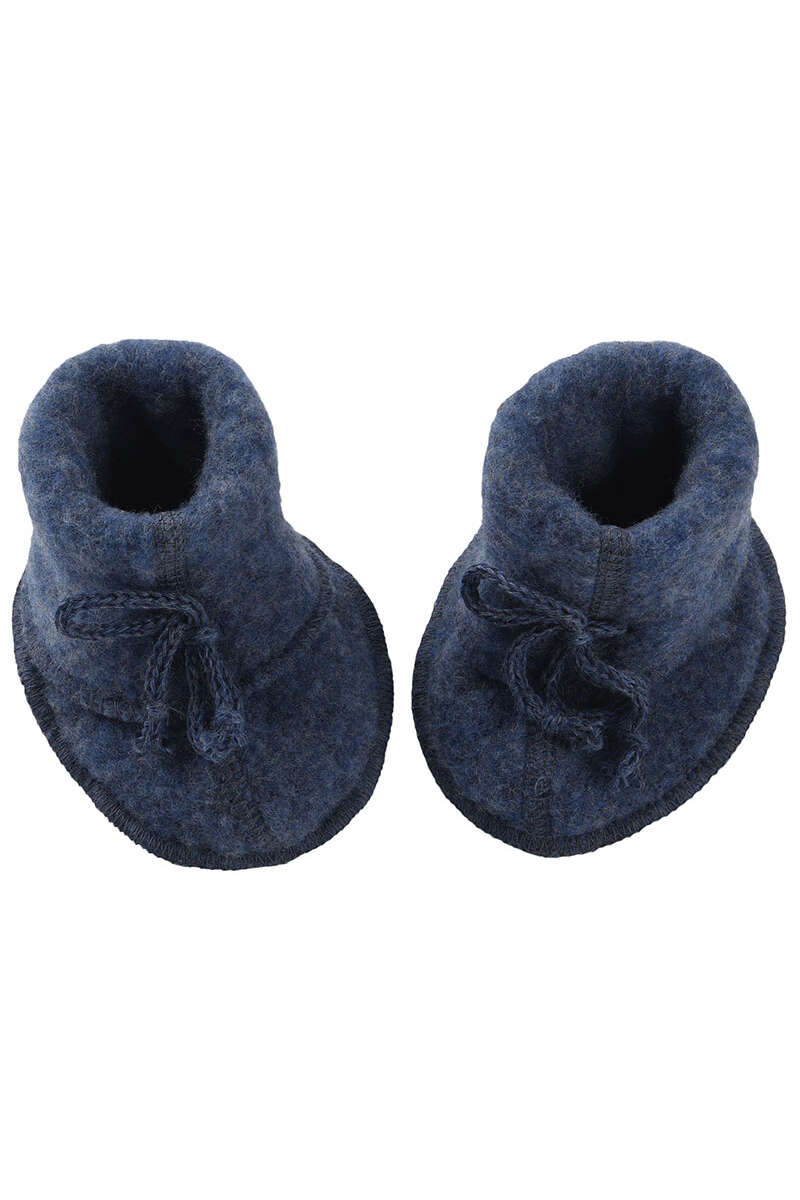 Baby Schhchen aus Bio-Wollfleece blau