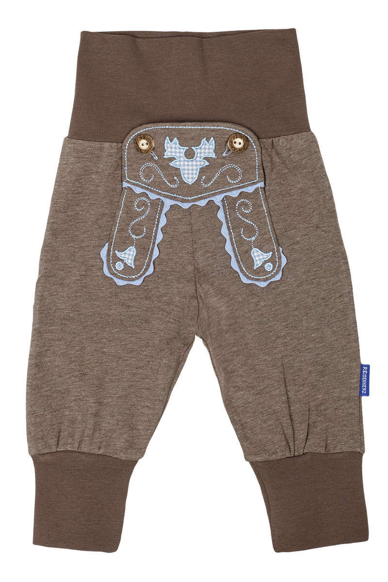 Baby Schlupfhose im Lederhosenstil braun blau