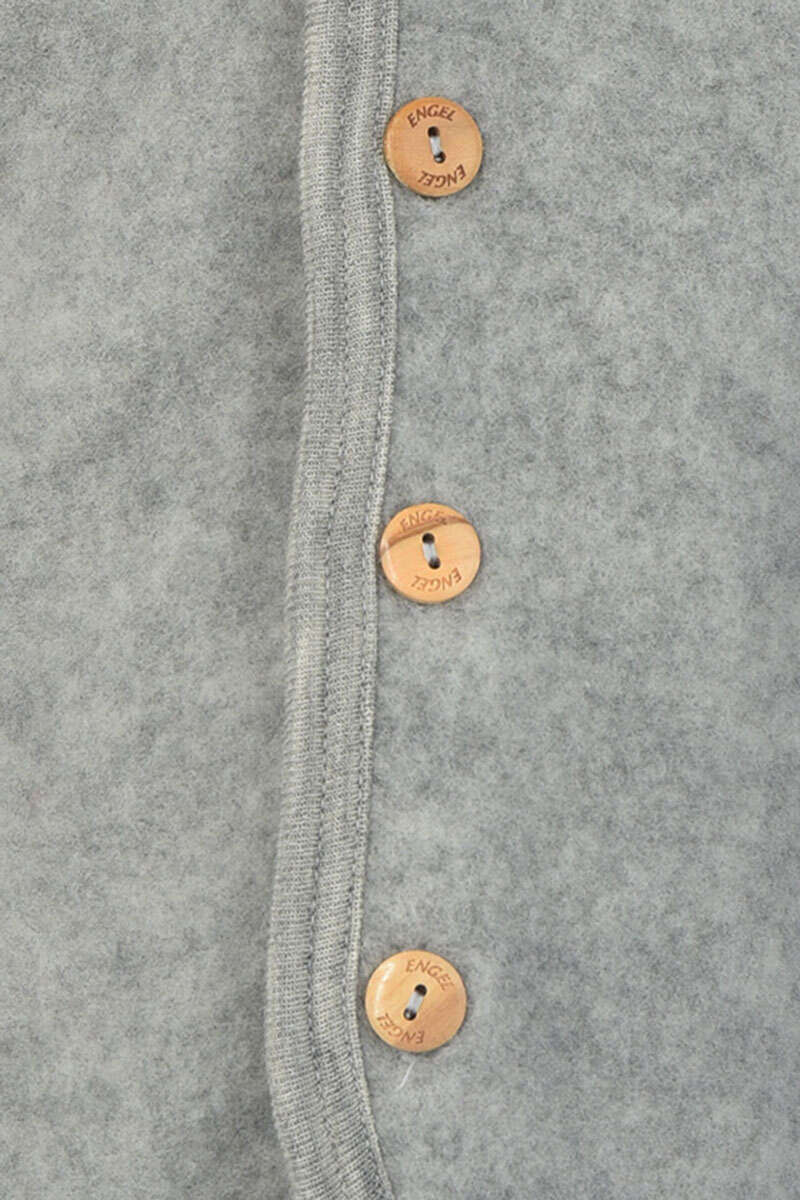 Baby-Jacke mit Kapuze aus Bio Schurwollfleece hellgrau Bild 2