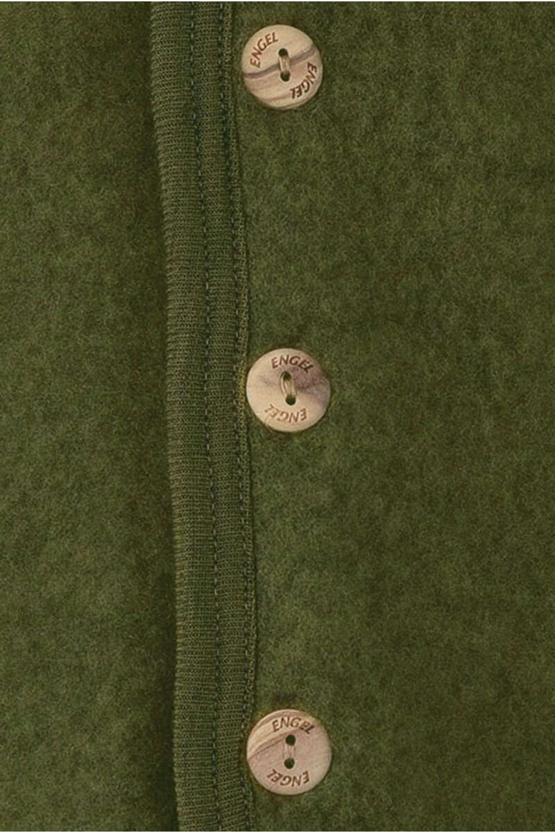 Baby-Jacke mit Kapuze aus Bio Schurwollfleece schilf grün Bild 2