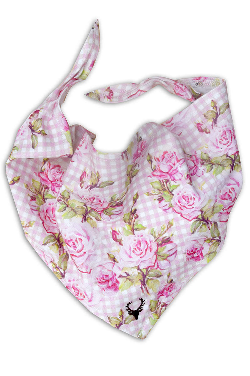 Mdchen Trachten Kopftuch Halstuch mit Rosenprint rosa