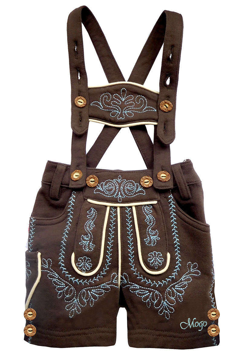 Kurze Baby-Hose Lederhosenstyle dunkelbraun