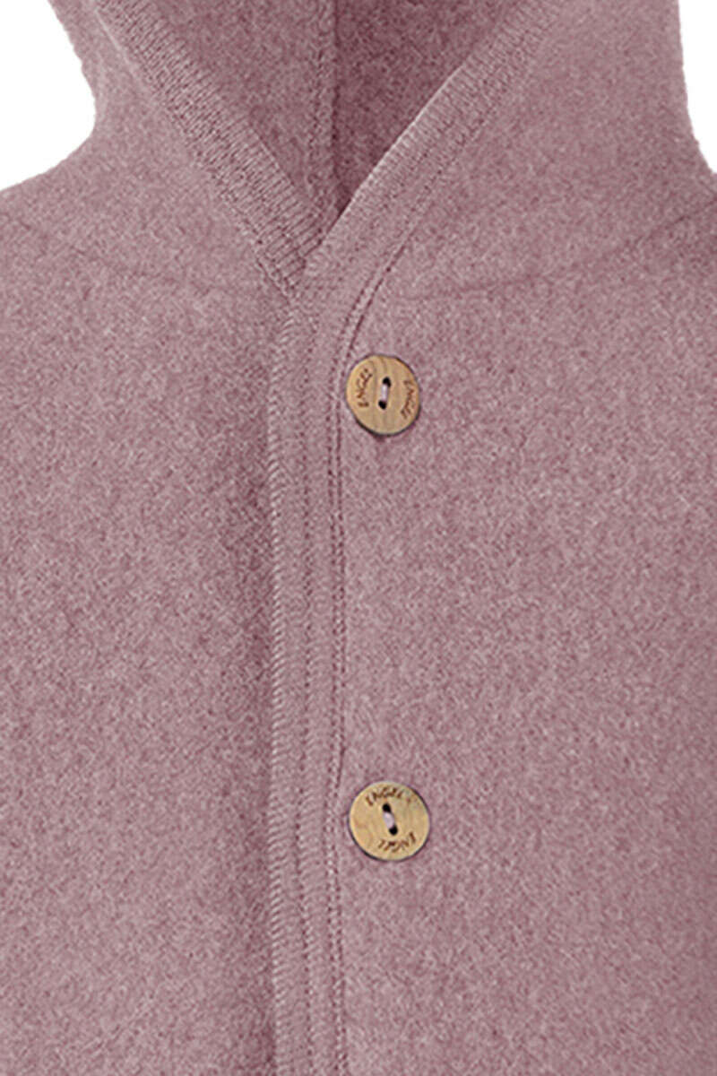 Baby-Wollfleece-Overall mit Kapuze aus Bio Schurwollfleece rosenholz Bild 2