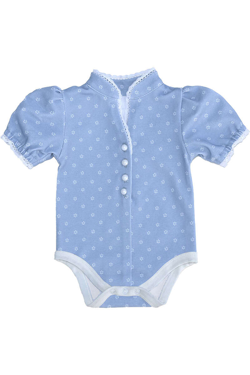 Mdchen Baby-Body kurzarm Blmchenmuster hellblau