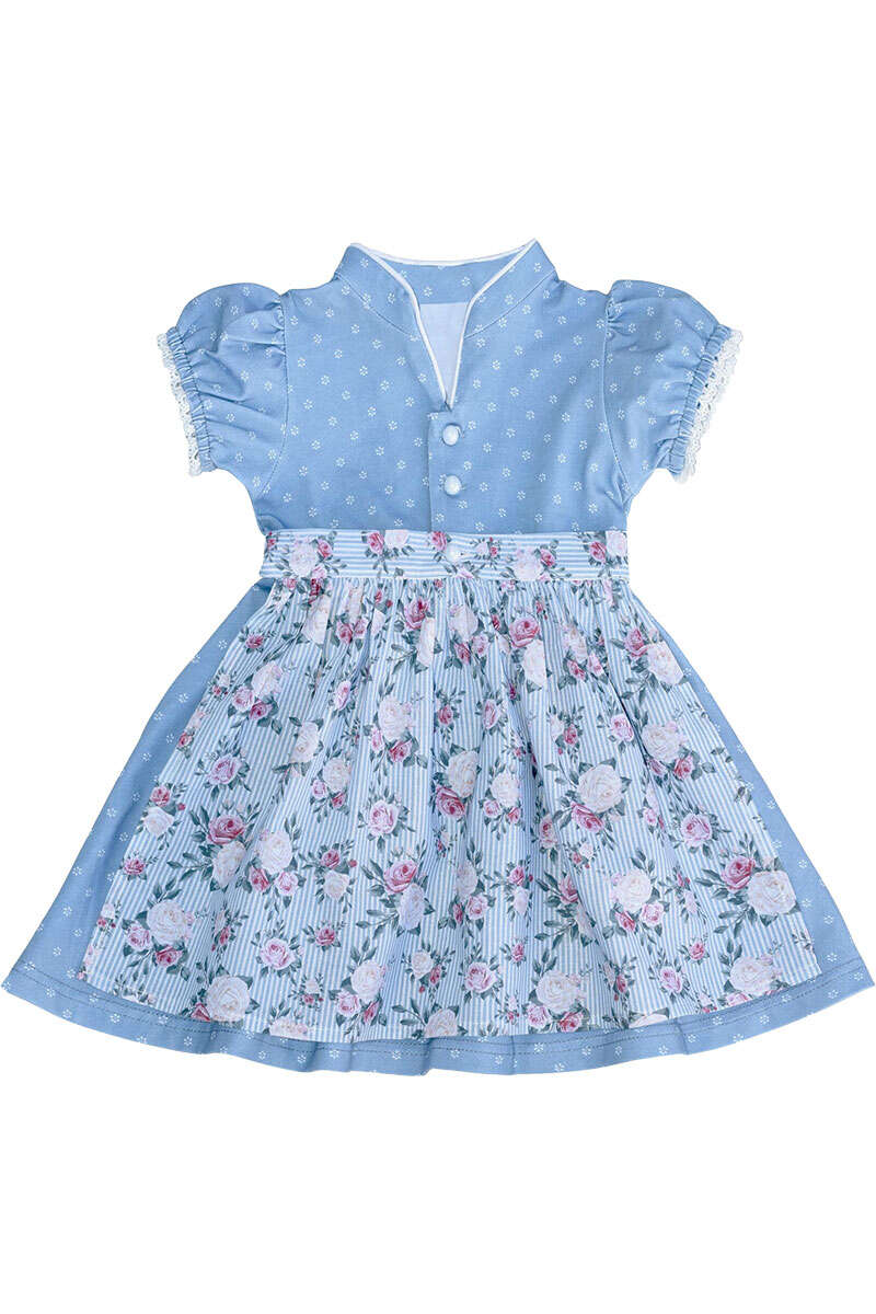 Baby-Dirndl mit Schrze hellblau