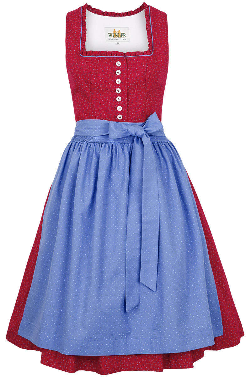 Waschdirndl kurz rot