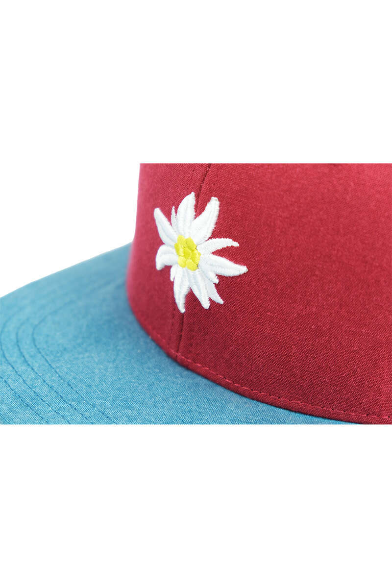 Snapback-Cap mit Edelweiss rot blau Bild 2