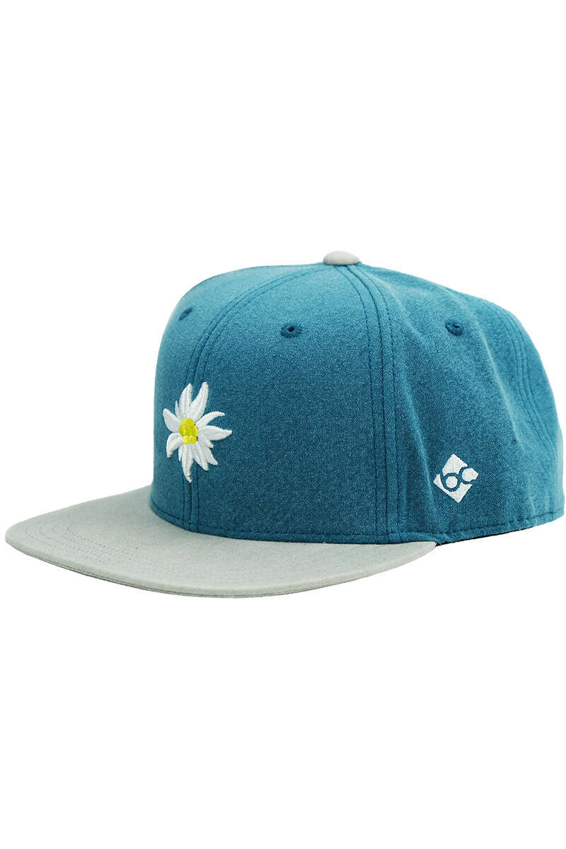Snapback-Cap mit Edelweiss blau grau