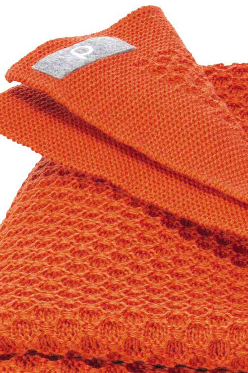 Baby Waben-Strickdecke Bio-Schurwolle GOTS orange Bild 2