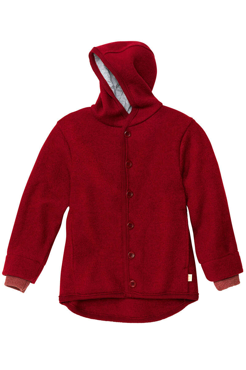 BABY Walk-Jacke Bio-Schurwolle GOTS bordeaux