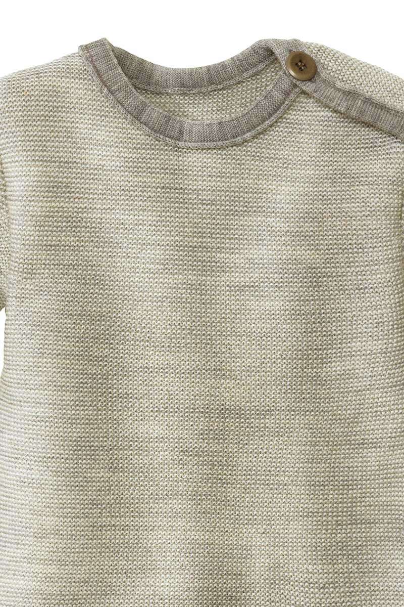 BABY Melange-Pullover Bio-Schurwolle GOTS grau-natur Bild 2