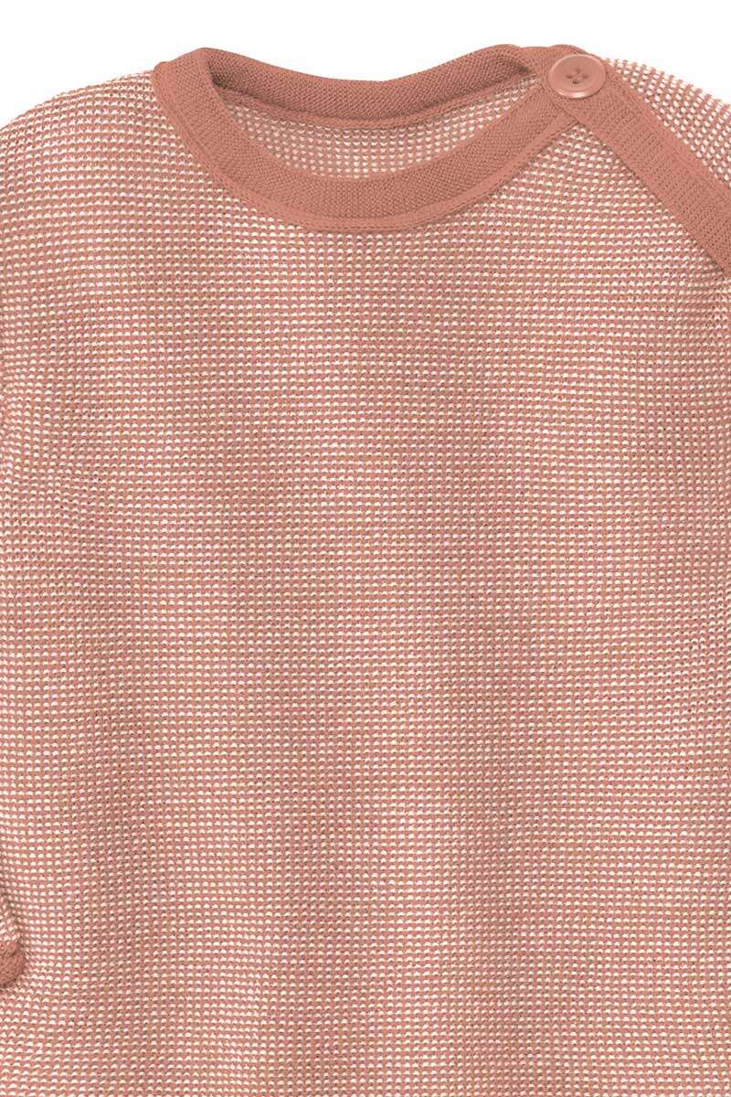 BABY Melange-Pullover Bio-Schurwolle GOTS rose/natur Bild 2