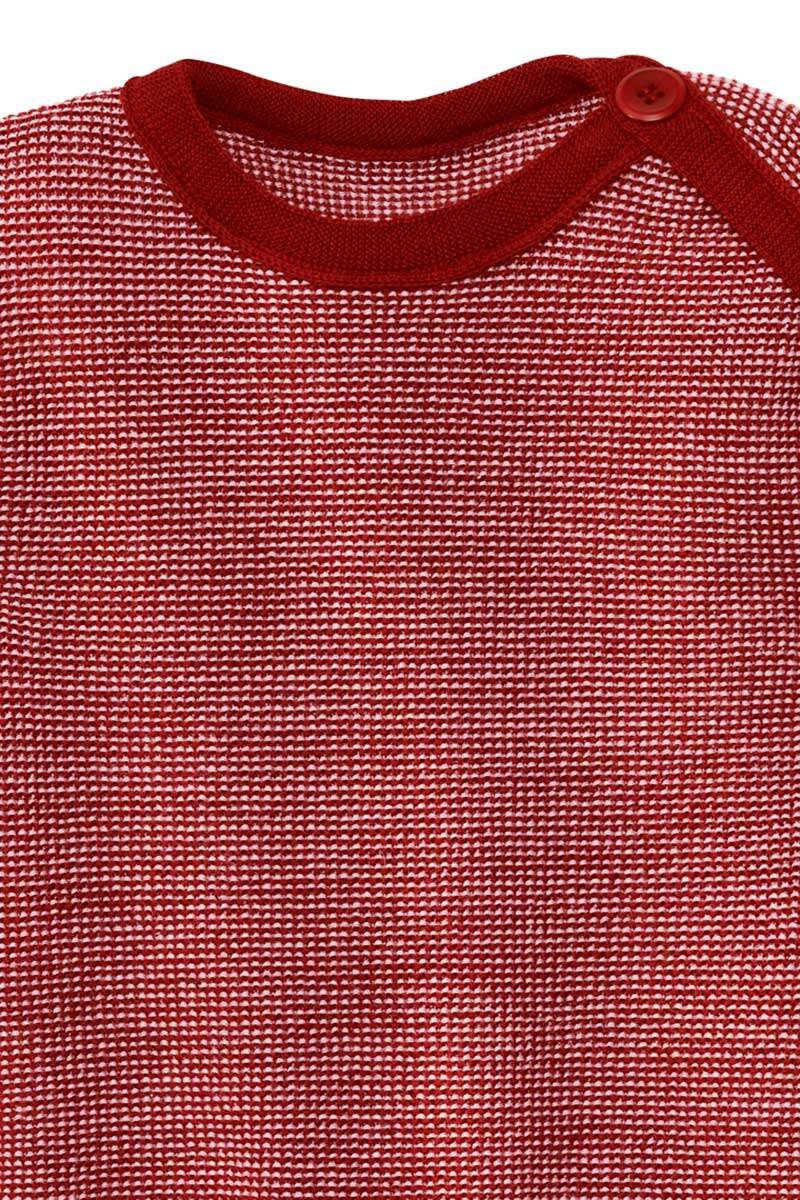 BABY Melange-Pullover Bio-Schurwolle GOTS bordeaux/rose Bild 2