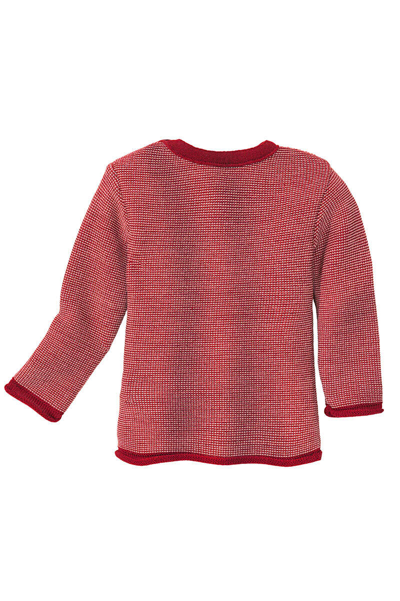 BABY Melange-Pullover Bio-Schurwolle GOTS bordeaux/rose Bild 2