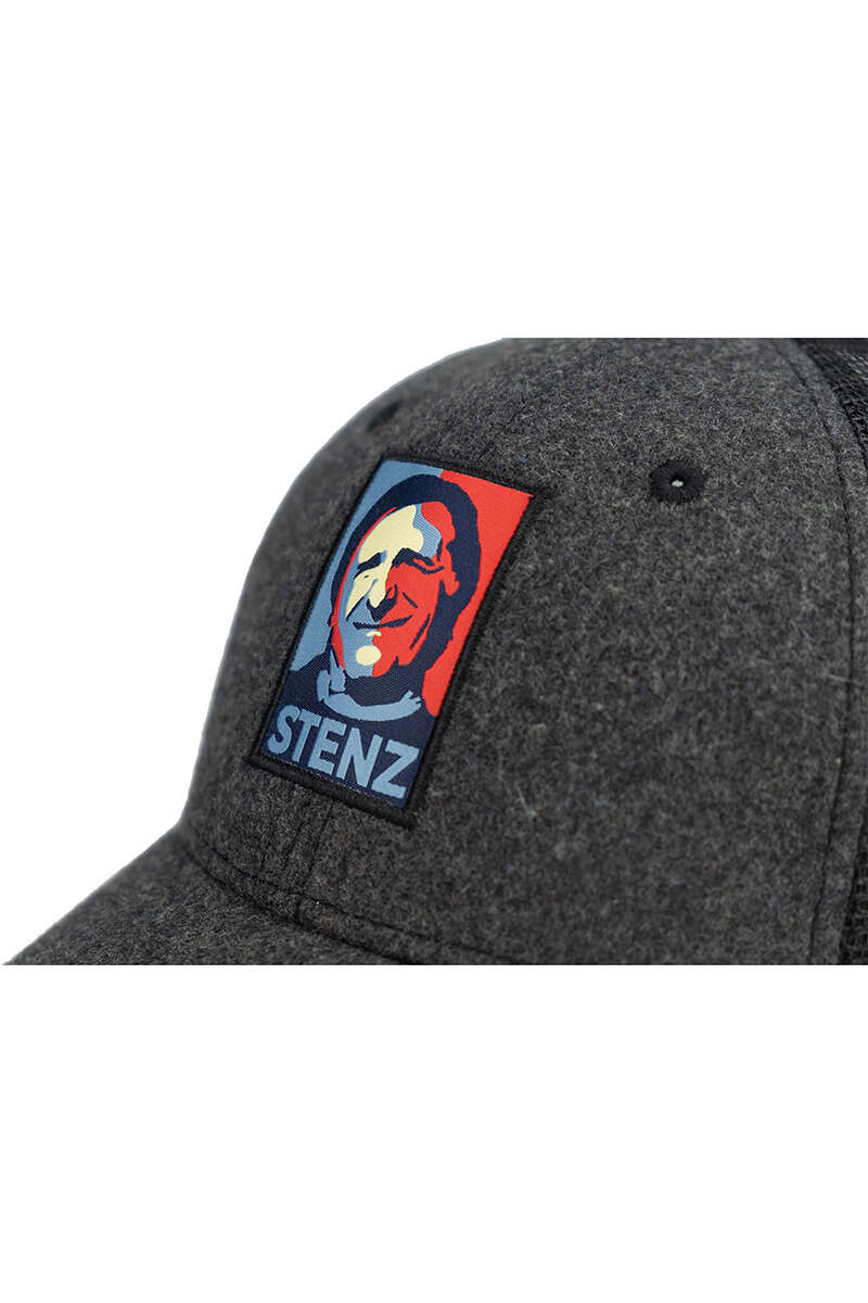 Snapback Cap mit Portrait vom 'Monaco-Franze' auf Filz dunkelgrau Bild 2