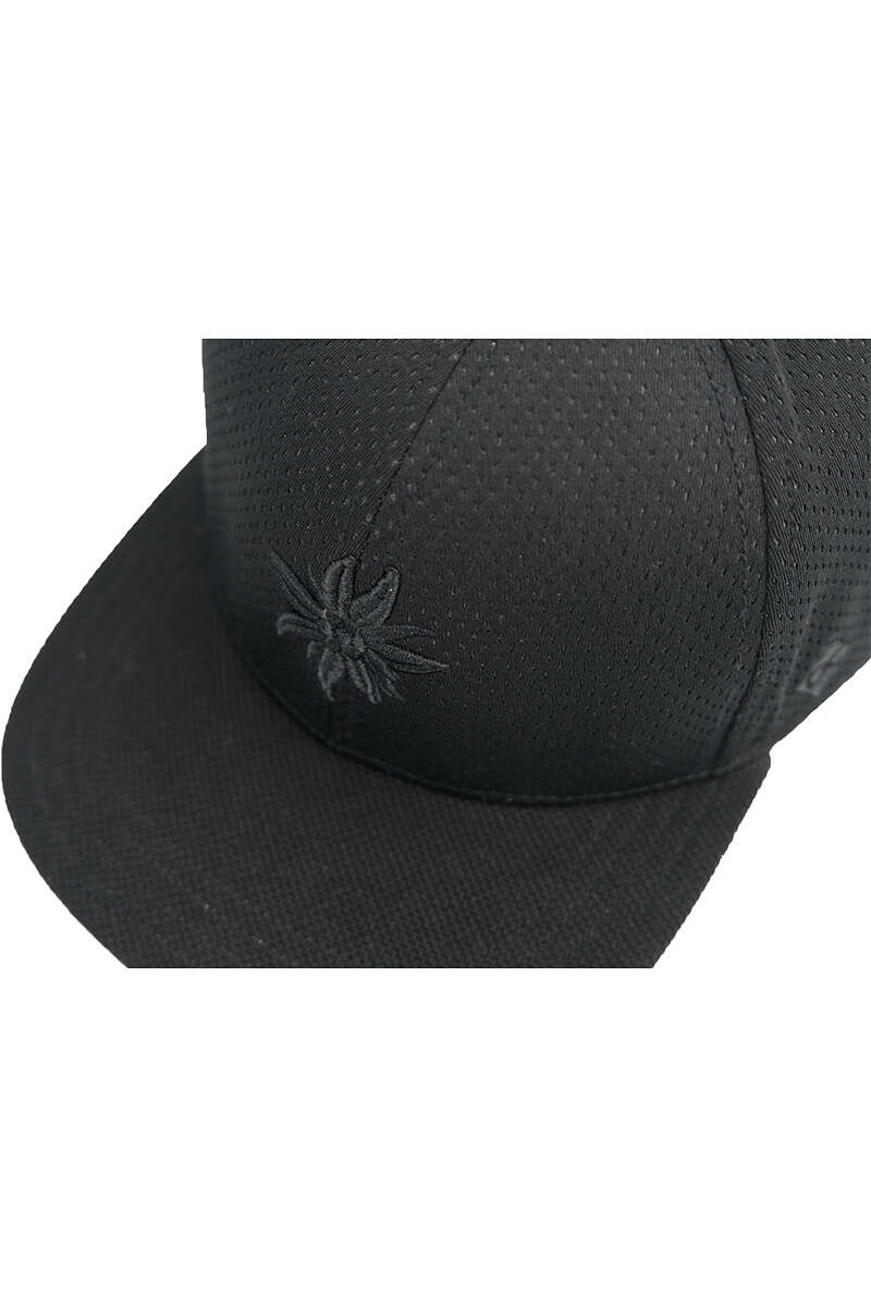 Sport Snapback Cap mit Edelweisslogo all black Bild 2