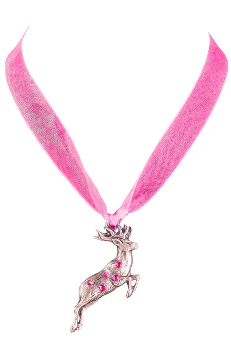 Trachten Collier Hirsch pink