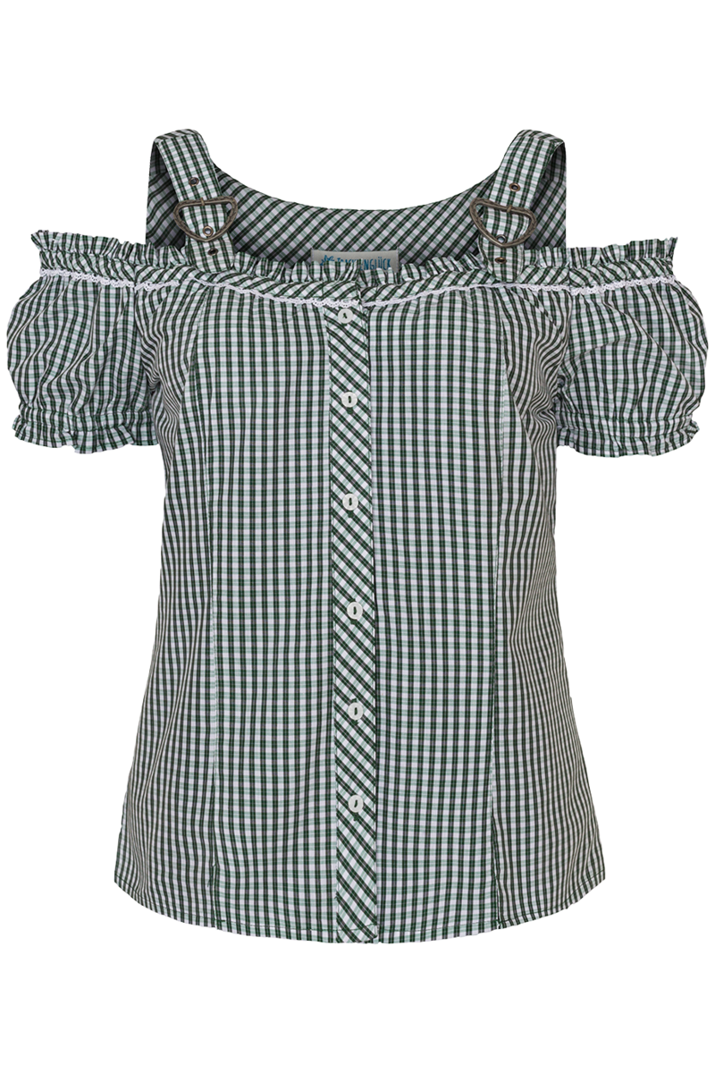 Trachten Carmenbluse kariert grn