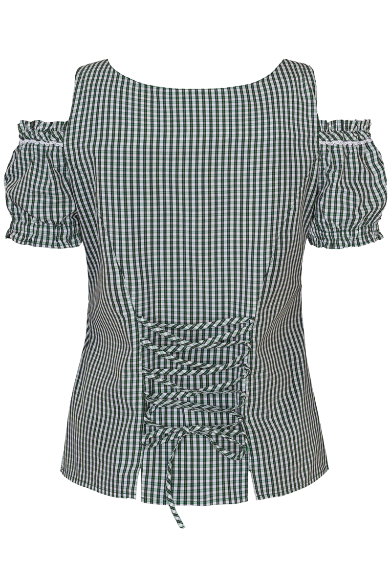 Trachten Carmenbluse kariert grn Bild 2